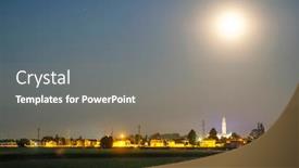  Presentation with city moon - Presentation consisting of image of a night city landscape in italy under the moon background and a gray colored foreground