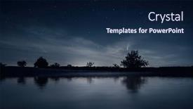  Presentation with scenery - PPT theme with image-of-a-night-scenery background and a navy blue colored foreground