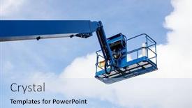  Presentation with pallet - Slide deck with image-of-a-pallet-truck background and a light blue colored foreground