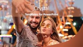  Presentation with amusement park - Presentation design with carrousel - image of a pleased positive background and a coral colored foreground