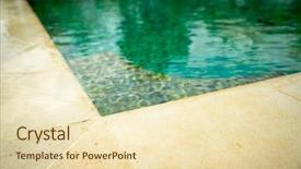  Presentation with pool side - Presentation theme with image of a pool side background and a  colored foreground