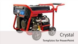  Presentation with station - Slides enhanced with emergenvy food - image of a portable power background and a light gray colored foreground