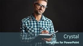  Presentation with writing notes - Theme with image-of-a-positive-grey background and a ocean colored foreground