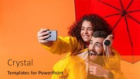  Presentation with yellow orange - Colorful slide set enhanced with image-of-a-positive-optimistic backdrop and a gold colored foreground