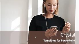  Presentation with music business - Beautiful theme featuring image-of-a-pretty-amazing backdrop and a tawny brown colored foreground