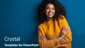  Presentation with positive attitude optimistic life - PPT theme consisting of image-of-a-pretty-cheerful background and a ocean colored foreground