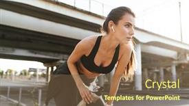  Presentation with drinking water - Cool new presentation theme with image-of-a-pretty-fitness backdrop and a tawny brown colored foreground