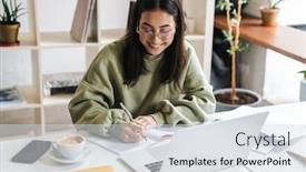  Presentation with optimistic - Cool new PPT layouts with image-of-a-pretty-positive backdrop and a sky blue colored foreground