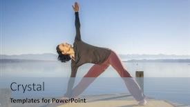  Presentation with yoga - Presentation consisting of image-of-a-pretty-woman background and a light blue colored foreground