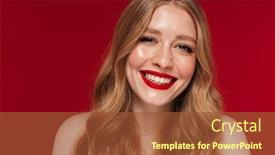  Presentation with crystal image - Theme having image-of-a-pretty-young background and a red colored foreground