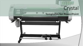  Presentation with digital printing - PPT theme with image of a printing equipment background and a mint green colored foreground