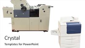  Presentation with printing industry - Audience pleasing presentation theme consisting of image of a professional printing backdrop and a white colored foreground