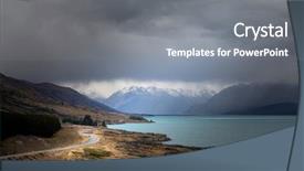  Presentation with rainy day - Presentation theme featuring image of a rainy day background and a gray colored foreground