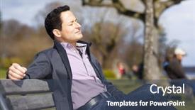  Presentation with sun - Amazing theme having image of a relaxing man backdrop and a  colored foreground