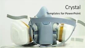  Presentation with respiratory - Amazing PPT layouts having image of a respiratory mask backdrop and a white colored foreground