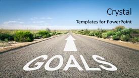  Presentation with goals - Colorful PPT layouts enhanced with image of a road backdrop and a light blue colored foreground