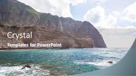  Presentation with rough - PPT theme enhanced with image of a rough coast at lipari islands sicily italy background and a gray colored foreground