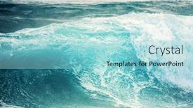  Presentation with ocean surface - Presentation theme with image-of-a-rough-ocean background and a arctic colored foreground