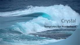  Presentation with ocean surface - Colorful PPT theme enhanced with image-of-a-rough-ocean backdrop and a light blue colored foreground