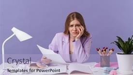  Presentation with purple wall - PPT theme having image-of-a-sad-young background and a light blue colored foreground