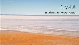  Presentation with australian outback - Audience pleasing theme consisting of image of a salt lake backdrop and a light blue colored foreground