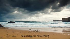  Presentation with australia melbourne - Colorful presentation design enhanced with image-of-a-sand-beach backdrop and a coral colored foreground