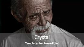  Presentation with face pain - Slide set consisting of image of a senior man background and a gray colored foreground