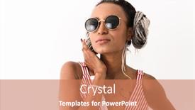  Presentation with microwave imaging image of modern - Slide deck consisting of image-of-a-serious-young background and a coral colored foreground