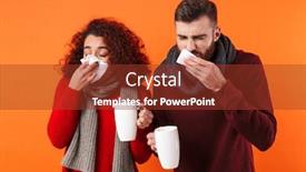  Presentation with hot tea - Colorful presentation design enhanced with image-of-a-sick-young backdrop and a tawny brown colored foreground