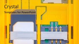  Presentation with car accident cell phone - Colorful presentation theme enhanced with image of a sim card backdrop and a gold colored foreground