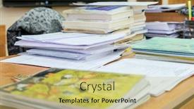  Presentation with teacher - Colorful PPT layouts enhanced with image-of-a-stack backdrop and a yellow colored foreground