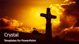  Presentation with stone cross - Slides with image of a stone cross background and a wine colored foreground