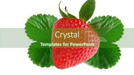  Presentation with strawberry - Presentation design enhanced with image of a strawberry studio background and a forest green colored foreground