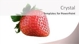 Presentation with strawberry - Audience pleasing theme consisting of image-of-a-strawberry-studio backdrop and a white colored foreground