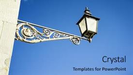  Presentation with string light - Slide set with image of a street light background and a light blue colored foreground