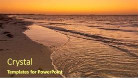  Presentation with australia - Colorful presentation theme enhanced with image-of-a-sunset backdrop and a tawny brown colored foreground