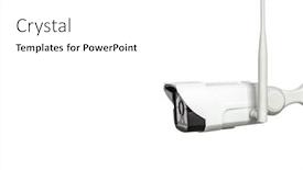  Presentation with night vision - Audience pleasing slide deck consisting of image of a surveillance camera with wireless and infrared technology for night vision backdrop and a white colored foreground