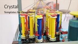  Presentation with spinning - Presentation featuring image of a textile production background and a coral colored foreground