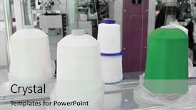  Presentation with textile beds - Audience pleasing PPT theme consisting of image of a textile production backdrop and a  colored foreground