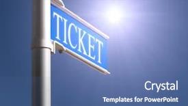  Presentation with raffle ticket - Cool new PPT layouts with image of a ticket sign backdrop and a ocean colored foreground