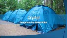  Presentation with camp - Beautiful presentation theme featuring image of a tourist camp backdrop and a teal colored foreground