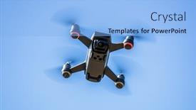  Presentation with drone - Beautiful slide set featuring image-of-a-toy-drone backdrop and a light blue colored foreground