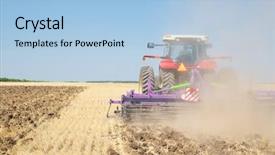  Presentation with tractor - Cool new theme with image of a tractor backdrop and a light blue colored foreground
