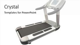  Presentation with treadmill - Slide deck consisting of image of a treadmill under the white background background and a white colored foreground