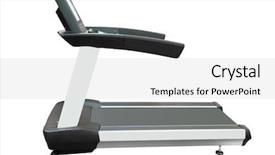  Presentation with treadmill - PPT theme having image of a treadmill under the white background background and a white colored foreground