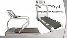  Presentation with treadmill - Audience pleasing PPT theme consisting of image of a treadmill under the white background backdrop and a white colored foreground