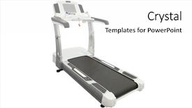  Presentation with treadmill - Cool new presentation design with image of a treadmill under the white background backdrop and a white colored foreground