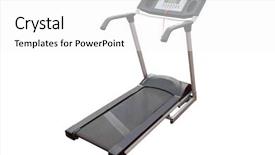 Presentation with treadmill - Slide deck enhanced with image of a treadmill under the white background background and a white colored foreground