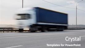  Presentation with semi truck - Cool new presentation theme with image of a truck backdrop and a gray colored foreground