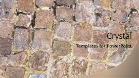  Presentation with ground subsidence - Cool new slide deck with image of a typical cobblestone backdrop and a coral colored foreground